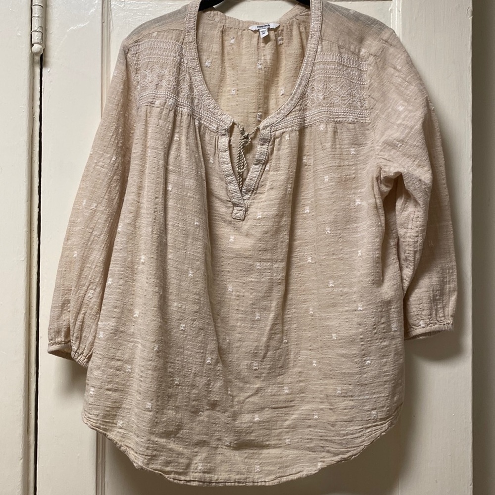 Sonoma V Neck Tie Front Peasant Top